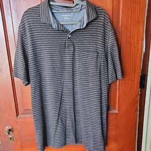 Merona Men's Polo Shirt in Black and White Pattern